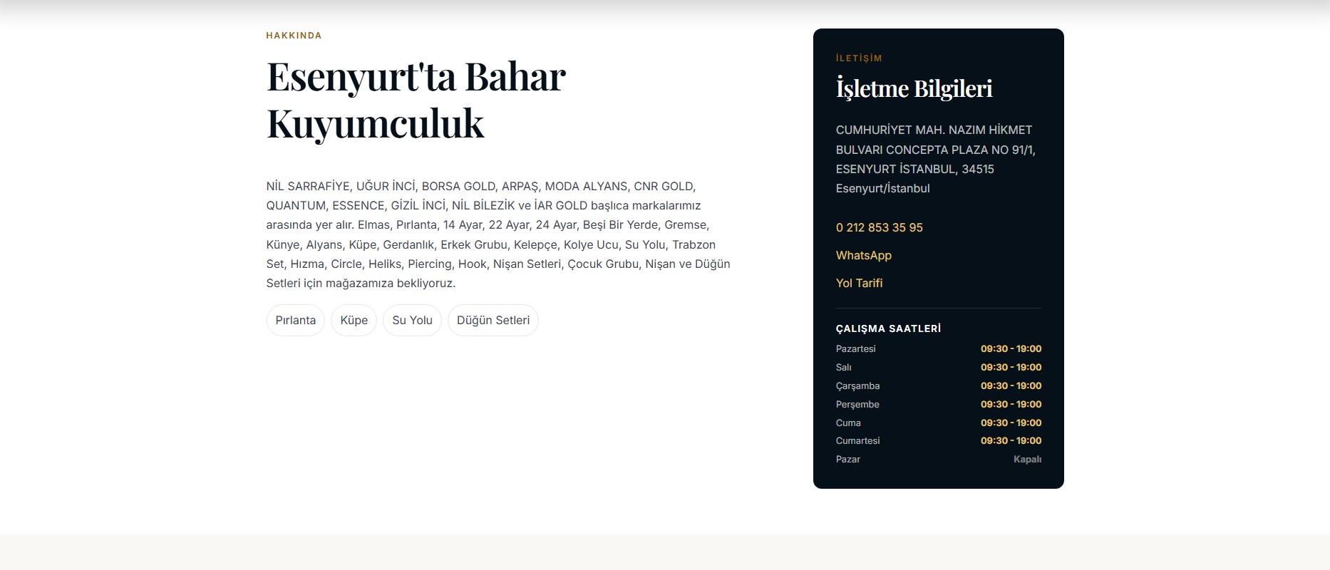 Kuyumcularım Web Projesi